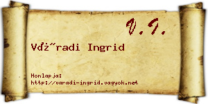 Váradi Ingrid névjegykártya