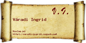 Váradi Ingrid névjegykártya